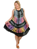 I09R503-Black Tie Dye Umbrella Dress