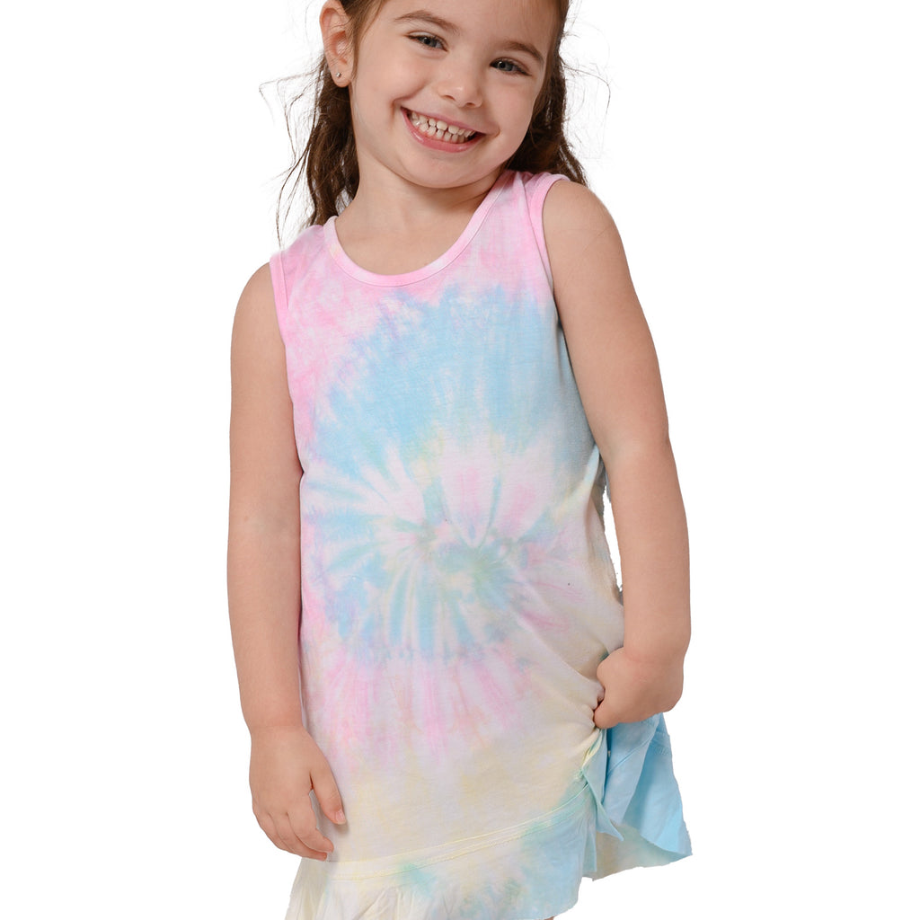 Tie dye asymmetrical top dress