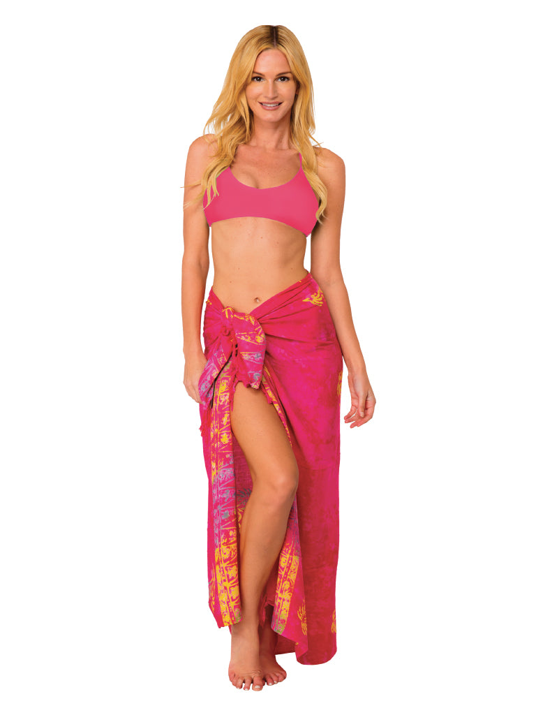 Colorful double process fringe sarong