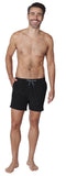 Men's stretch shorts with full inside boxer lining in solid colors