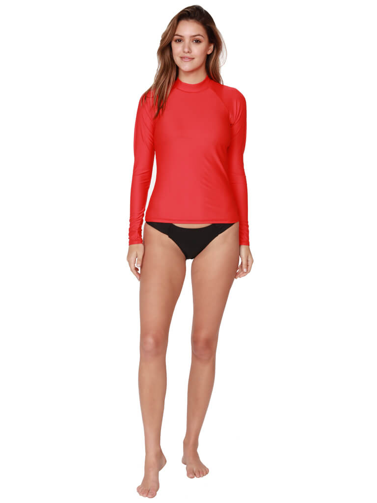 Ladies' fitted rash guard, front view